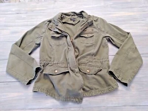  New Look Marken Damen Jacke Gr. Large olivgrün Druckknopftaschen durchgehender Reißverschluss  - Bild 1 von 9
