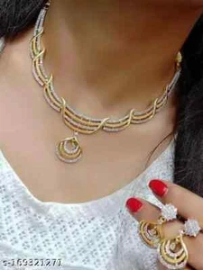 Juego de joyas étnicas de fiesta de Bollywood indio diseño plata mujer - Imagen 1 de 3