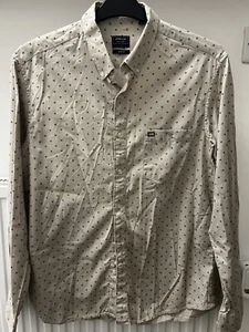 Mens Arrow USA Sport Beige Flower Printed Long Sleeve Shirt Size ~ M ~ - Picture 1 of 7