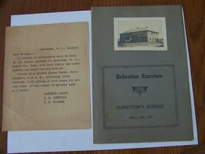 Folleto fotográfico de dedicación Daretown Nueva Jersey NJ 1921 y papel de reunión 1910 - Imagen 1 de 2