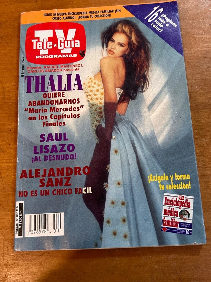 THALIA Cover 1993 TV GUIDE MEXICO EDITION Angelica Rivera Luis Miguel - Image 1 of 1