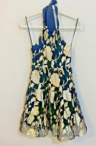Milly Minis Girls Halter Dress Gold Black Tiered $275 Special Occasion Wedding - Picture 1 of 6