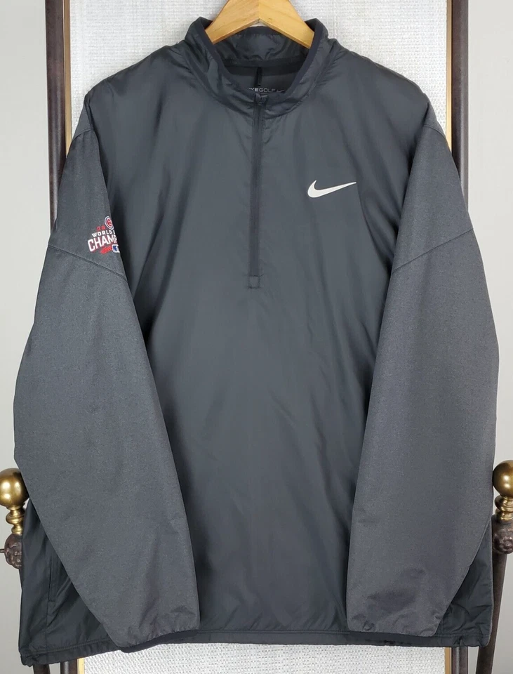 NIKE GOLF x CUBS WORLD SERIES Size 2XL 1/2 Zip Windbreaker Jacket Charcoal XXL - Image 1 of 4