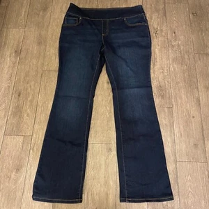 Jeans donna The Pioneer pull on blu taglia L taglio stivaletto ricamato fiori - Foto 1 di 7