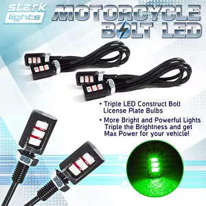 4PCS Motorcycle Screw 3-SMD LED Bolt Lamp Car License Plate Light - GREEN (B) - Picture 1 of 4