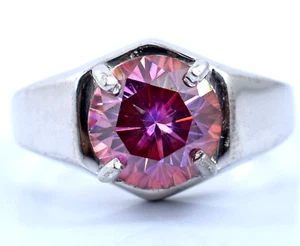 Certified 2ct Natural VVS1 Round Pink Diamond Ring for Women 14K White Gold - Picture 1 of 9