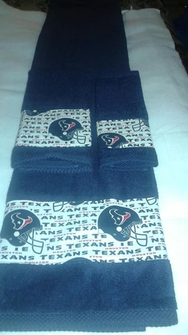 Houston Texans 3 Piece Bath Towel Set Handmade GREAT GIFT!!!! Cover