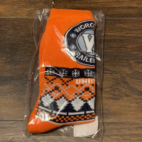Worcester Railers ECHL 2021-22 Orange Winter Holiday Team Adult Large Socks Cover