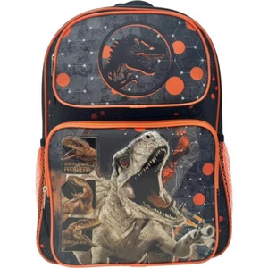 Large Backpack - Jurassic World - Park Orange/Black 16" School Ba NEW - Picture 1 of 2