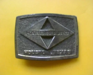 Vintage Belt Buckle, HARRISBURG Houston Texas, Oil Drilling Rig, MINING SERVICES - Picture 1 of 2