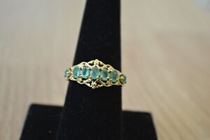 0.85ct AAA Kagem Zambian Emerald Ring 14K Yellow Gold over Sterling Silver Sz 8