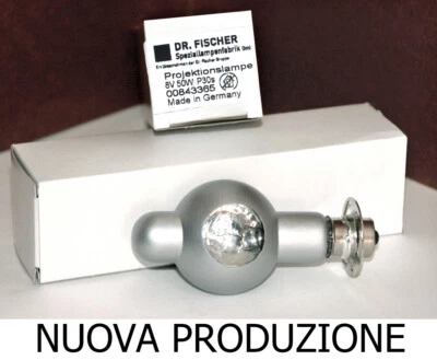  LAMPADA LAMPADINA per proiettore film 8 e super 8 - 8v 50w  P30s - Immagine 1 di 4