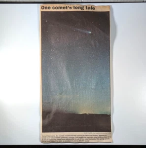 Foto de astronomía en periódico del cometa Hyakutake 1996 - Espacio celeste raro - Imagen 1 de 7