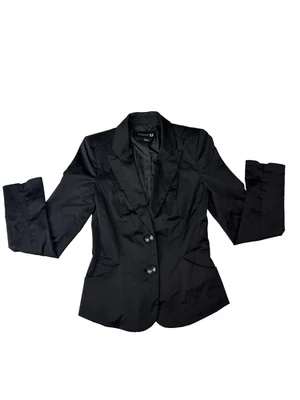 Blazer a medida Y2K 2006 era Forever 21 Dark Academia negro mujer preppy talla 4 Foto 1 de 4
