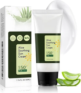Protezione Solare 50 Viso, Aloe Soothing Crema Solare Coreana, Crema Solare 50 V - Foto 1 di 12
