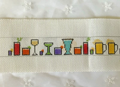 Needlepoint Belt Canvas Bartender Mixed Wording Liquor Before Beer Never Fear - Image 1 of 2