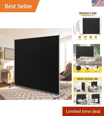 Classic Black Room Divider - Stylish Free-Standing Privacy Screen 71'' Square - Image 1 of 4