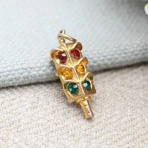 Colgante vintage de oro de 9 quilates con dije de semáforo 1967 rojo ámbar verde colorido - Imagen 1 de 6