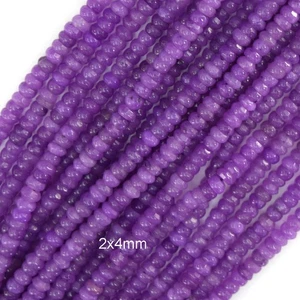 2x4mm Facetado Púrpura Jade Rondelle Botón Cuentas 15" Hilo 4mm - Imagen 1 de 1