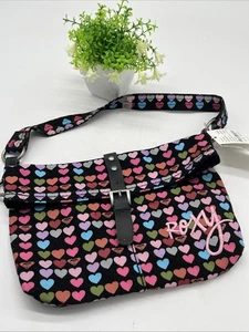 Roxy Handtasche schwarz Herz umklappbar neu mit Etikett Vintage Y2K - Bild 1 von 14