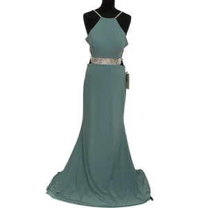 Tiffanys Lorna Bridesmaid Dress Duck Egg Silver Size 10 Polyester - Picture 1 of 10