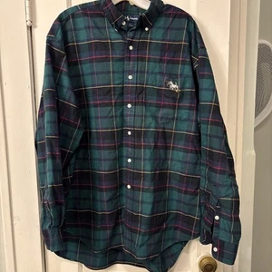 Ralph Lauren Herren Hemd XL Blake Scottie Dog schwarz Uhr Tartan kariert Vintage - Bild 1 von 12