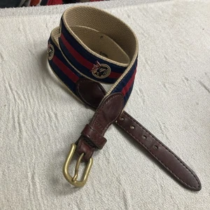 Cintura vintage tela e pelle Ralph Lauren polo country testa indiana nastro 28 - Foto 1 di 5