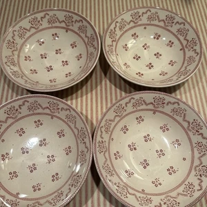 4er Set Laura Ashley Burgund Petite Fleur Schalen 6,25" Johnson Bros. England - Bild 1 von 3