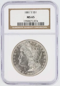1881-S Morgan Silver Dollar NGC MS65 S$1 San Francisco Minted No Reserve - Picture 1 of 4