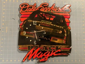 VTG Dale Earnhardt Wood Clock NASCAR #3 Black Magic Monte Carlo Racing Man Cave - Picture 1 of 4
