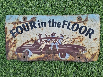 De colección Divertido Letrero de Etiqueta de Placa Antiguo Muscle Car Ford Chevrolet Tambor Beat RARO Foto 1 de 3