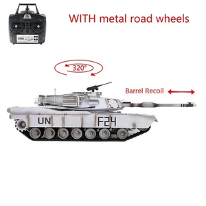 HengLong 1/16 7.0 RC Tank M1A2 Abrams 3918 BB IR 320° Turret Metal Wheels Smoke - Picture 1 of 3