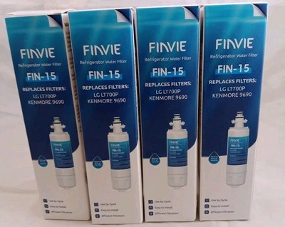4 FINVIE FIN-15 LG LT700P Kenmore 9690 Refrigerator Water Filter Replacement NIB - Image 1 of 4