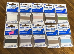 Griffin Size 5 Nylon Power Bead Thread Cord-RANDOM Lot Of 10 For Jewelry Making - Picture 1 of 12