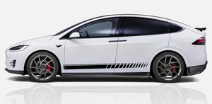 Fits Tesla Side Stripe Decals Racing Graphics Sport Model X 2015-2025 Both Sides - Picture 1 of 4