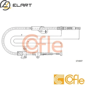 CABLE PARKING BRAKE 17.0237 FOR NISSAN PRIMERA/Traveller/HatchbackCD20T 2.0L - Picture 1 of 7
