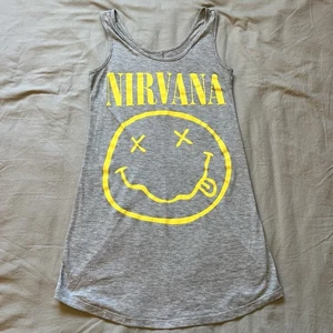 NIRVANA Tanktop Damen Größe M grau gelb X Augen Gesichtsband 90er ärmellos - Bild 1 von 8
