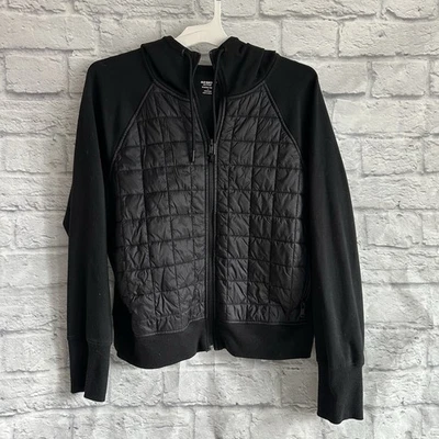 PREOWNED OLD NAVY BLACK QUILTED FRONT DYNAMIC FLEECE ZIP UP LARGE L  - Image 1 of 4