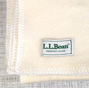 Vintage LL Bean Wolldecke Whipstitch Edge Twin Creme 59" x 83" - Bild 1 von 4
