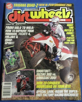 DIRTWHEELS  MAGAZINE-AUGUST 1987  YAM QUAD Z  TECATE 4  REDDING CA VINTAGE - Image 1 of 4