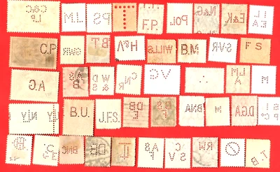 WORLDWIDE Perfin Stamps Used  4 😊 - Image 1 of 2