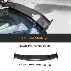 Fit For Ford Mustang 2015-2020 Racing Rear Trunk Spoiler Lid Wing Carbon Fiber - Picture 1 of 12