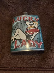 Lucky Lady Flash in acciaio inox 8 oz - Foto 1 di 8