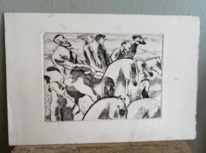 JOHN FENTON LISTED WOODSTOCK SURREALIST ARTIST ORIG ETCHING + INFO (2) - Picture 1 of 4