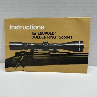 LEUPOLD GOLDEN RING SCOPES - 1985 Instruction Manual L85. 34812 revision C - - Image 1 of 4