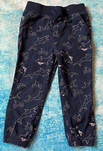 Garanimals Toddler Boys Shark Print Blue Ripstop Taped Jogger Pants Size 4T