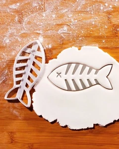 Dead Poisson OS Coupe Biscuit - sous la Mer,Chat Treats,Squelette Halloween Mer - Picture 1 of 4