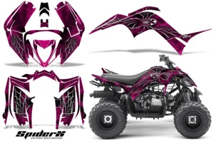 YAMAHA RAPTOR 90 2016-2022 GRAPHICS KIT CREATORX DECALS STICKERS SPIDERX PINK - Picture 1 of 1