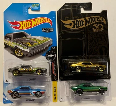 Lote de 4 Hot Wheels '67 Chevy Camaro Treasure Hunt Zamac Gold 50 Aniversario Foto 1 de 4