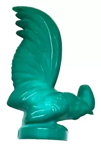 Grüner Malachit Glas Vintage grün Tierhahn Böhmisch Tschechoslowakisch alt - Bild 1 von 6